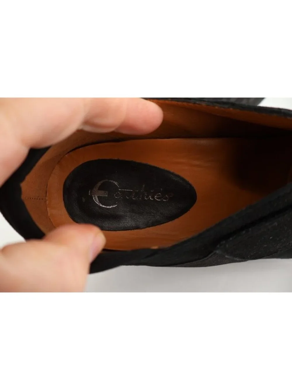 Earthies Women's Bondy Pump Size 10 Black Leather Wedge Slip On Shoes Bootie